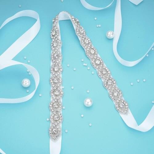 1PC)Rhinestone Bridal belt wedding with crystal diamond wedding dress accessories belt sash for wedding dress WDD1055