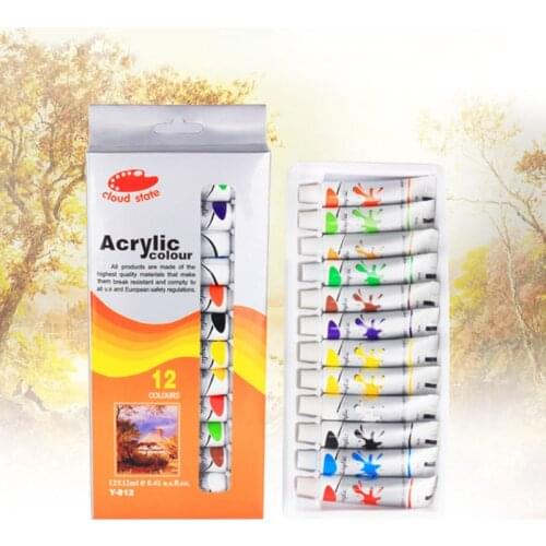 12 Color 12ml Heavy Body Colors Rich Pigments Acrylic Paint Set for Painting Crafts
