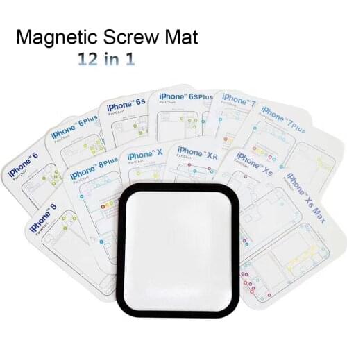 12 in 1 Magnetic Screw Mat Work Guide Pad Thickening Magnetic Memory Repair Tools For iPhone 6S/7/7P/8/8P/X/XR/XS/XS MAX Chart