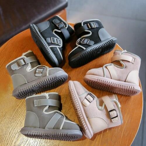 2021 Winter Baby Boys Girls Shoes First Walker Winter Infants Warm Shoes Faux Fur Girls Baby Booties Leather Boy Baby Boots