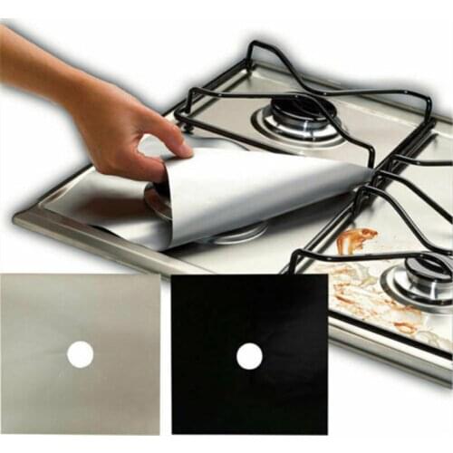 4Pcs/Set Reusable Gas Stove Surface Protection Mat Aluminum Foil Insulation Guard Oil Pad Burner Covers Kitchen Cleaning