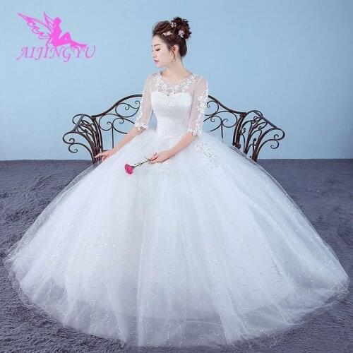 AIJINGYU 2021 luxury Customized new hot selling cheap ball gown lace up back formal bride dresses wedding dress WK674