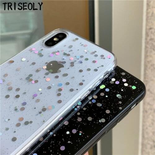 Clear Cover For Huawei Honor V30 20 9X Pro 8X 7X Starry Laser Sequins Phone Case For Honor 10i 20i 8 9 10 Lite V9 V10 V20 Play 3