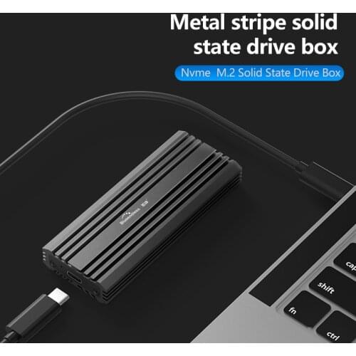 Blueendless M2 SSD Case USB 3.1 10Gbps High Speed Aluminum Shell NVME SSD Disk Multiple Cooling Type C to C External Hard Drive