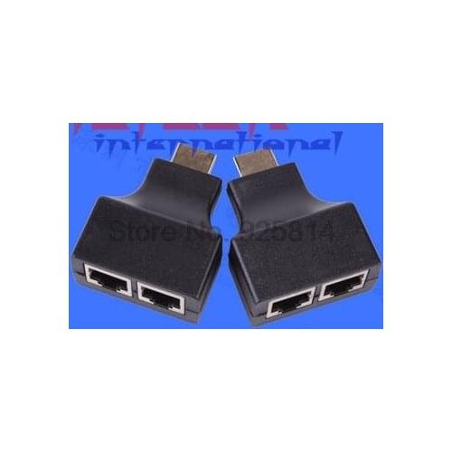 By dhl or ems 500sets HDMI Dual RJ45 CAT5E CAT6 UTP LAN Ethernet HDMI Extender Repeater Adapter 1080P For HDTV