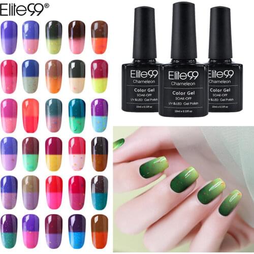 Elite99 10ml Cheese Thermal Gel Nail Polish Chameleon Semi Permanent Enamel Temperature Color Changing Gel Polish Nail Manicure