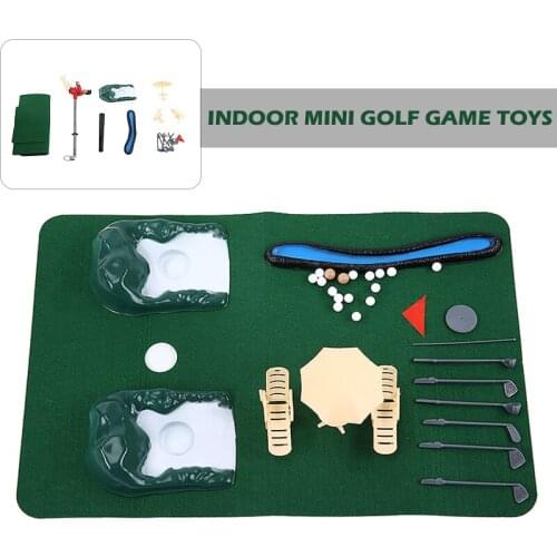 Indoor Golfing Man Design Games Mini Golf Game Toys Set Club Head Random Color Office Gaming For Children Gift
