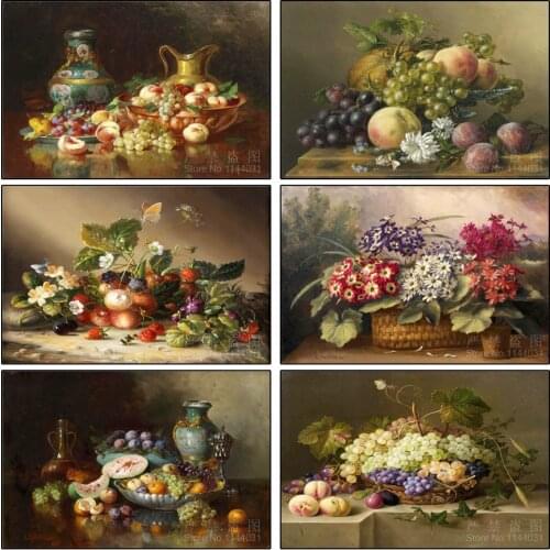 Oil painting Fruit Full Diamond Mosaic Embroidery 5d Diamond Painting Cross Stitch Flower basket Diy Diamond Painting Needlework