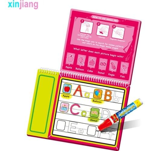 Alphabet Water Drawing Books & 1 Magic Pen Water Doodle Mat Water Coloring Books Painting Boards Educational Toys For Kids