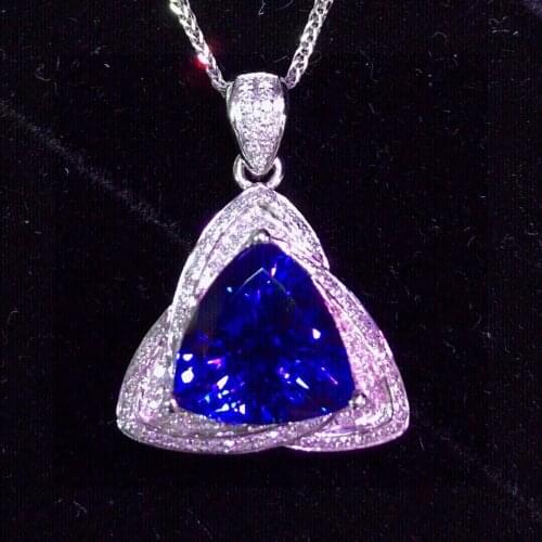 ET Tanzanite Ring Fine Jewelry Pure 18K Gold Natural Tanzanite Gemstones 5.5ct Diamonds Female Anniversary Gift Fine Rings