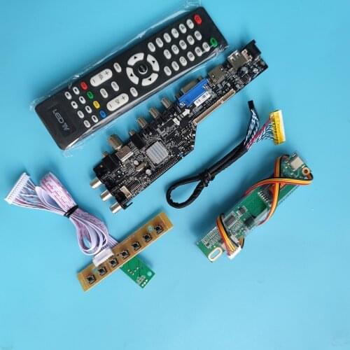 Kit For M156NWR1 R0 1366x768 driver digital panel remote HDMI-compatible controller board DVB-T DVB-T2 Display LED USB VGA AV TV