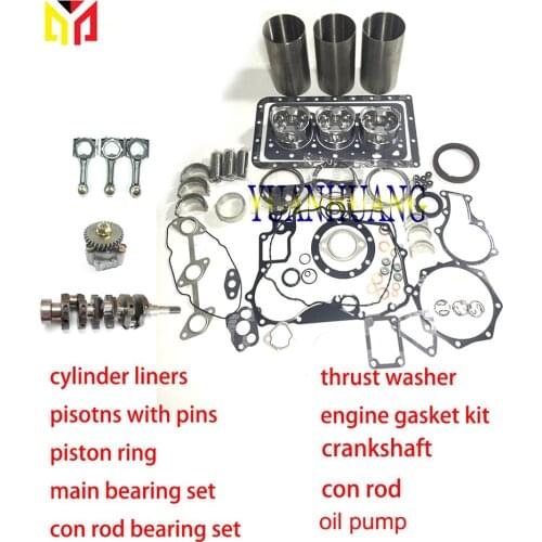 D902 Engine Rebuild Kit & Crankshaft & Oil Pump Overhual Gasket Set For KUBOTA Excavator Tractor Liner Piston Ring Rearing