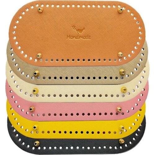 Lightweight Knitting Crochet PU Leather Bag Bottom Shaper Cushion Hand-Woven Bag Pad for Cross Body Making Women Girls Accessory