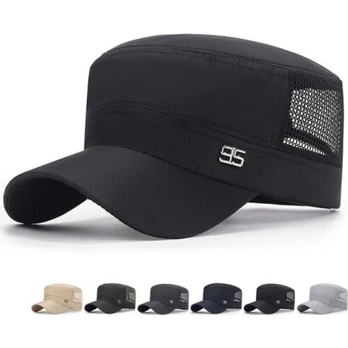 Summer Mesh Military Cap Sun Hats For Men Women Flat Army Cap Women Caps Military Hat Adjustable Casquette Bone Male Gorras
