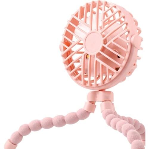 Mini Stroller Fan,600mAh Personal Portable Desk Handheld Baby Bed Car Seat Fan USB Rechargeable Battery Operated Fan