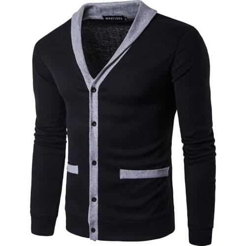 New Mens Fashion Sweaters Long Sleeve Knitwear Cardigan Collared Lapel V-neck Sweater With Sports Coat 2021 Autumn Winter XXL