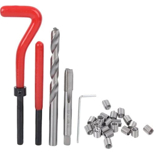 25pcs M8 Thread Repair Kit Thread Tap Drill Bit Damaged Threads Repair Tools Set