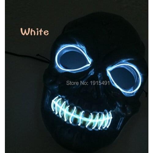 Music Activated Flickering Neon Led Strip Wacky Mask Festival Gala Props Illuminated EL Wire Scared Holiday Mask Payday Decor