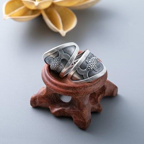 The New Retro Distressed Pisces Chengxiang Silver Ring Has More Than Domineering Personality Jewelry Accessories Every Year