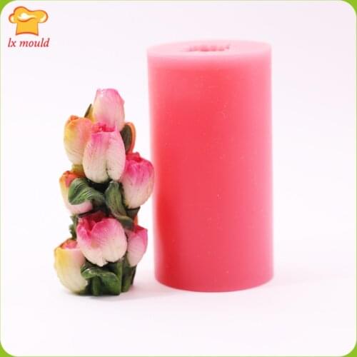 New Tulip Bouquet Soap Silicone Molds Candle Chocolate Fudge Silicone Mould
