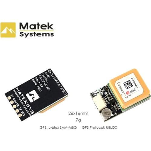 Original Matek Systems Ublox SAM-M8Q GPS Module Support GLONASS Galileo QZSS SBAS for RC Multirotor Long Range FPV Racing Drone