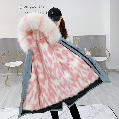 Fashion Thick Winter Overcome Womens Winter Coat 2021 New Family Clothes Mum and Daughter Fur Jacket Removable Fur Liner Parkas
