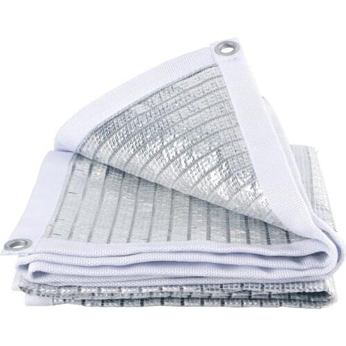 75% Reflective Aluminet Shade Cloth UV Resistant Sunblock Shade Net with Grommets Sun-Block Mesh Shade for Greenhouse Garden Pat
