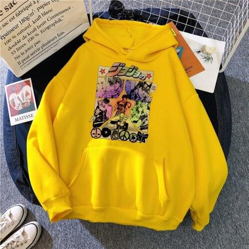 Manga Cool JoJo Bizarre Adventure Hoodie Japanese Anime Men/women Funny Sweatshirt Harajuku Cartoon Hip Hop Clothes Male Hooded