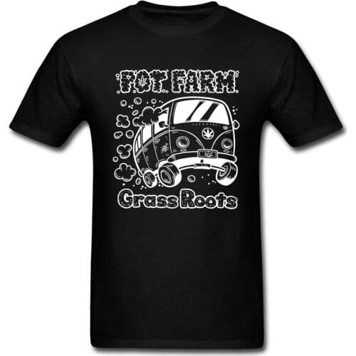 Birthday Top T-shirts Men Pot Farm Grass Roots Van White Tshirt Normal Tee-Shirt Summer Autumn Clothes Cotton Plus Size