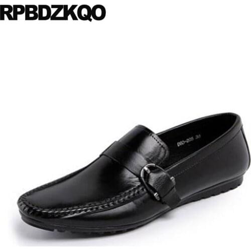 High Quality Men Brown Genuine Leather Shoes Runway Brand Office Black British Style Business Loafers Luxury Famous New Handmade