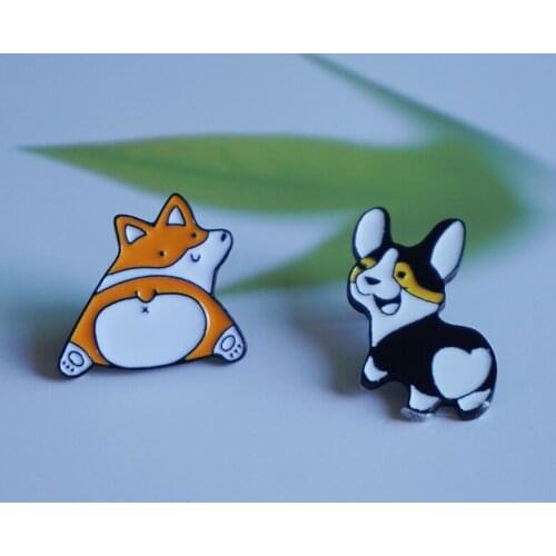 Corgi Butt Enamel Pin Cute Dogs Badge Funny Brooch Bag Clothes Lapel pin Cartoon Animal Jewelry Gift for Kids Friend