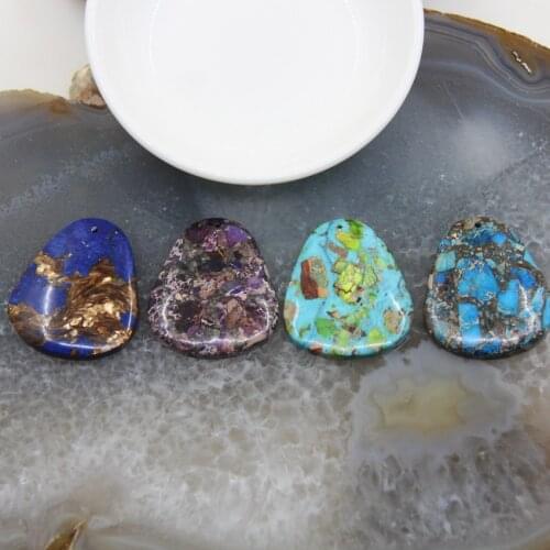 1pcs Imperial Jaspers Egg Shape Slice Slab Pendant,Emperor Stone Drop Shape Necklace For DIY Jewelry Gift Making Accessories