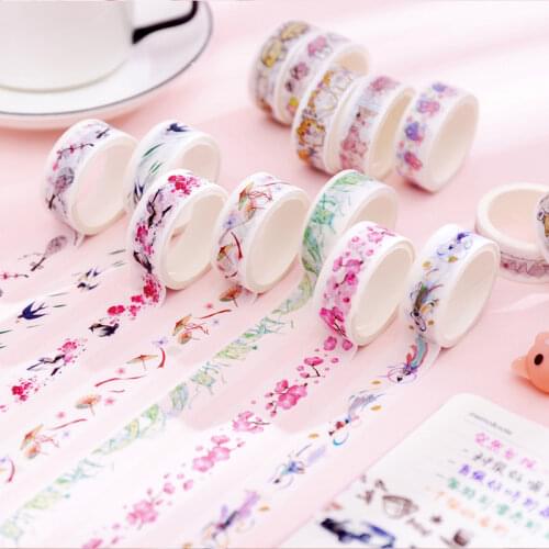 10pcs/set Valued Washi Tape Set DIY Masking Cute School Suppliers Stationery Gift Presented