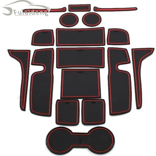 17pcs For Lincoln MKZ 2017-2020 Interior Door Mat Cup Pads Holder Door Gate Non-slip Cup Pad Mat Trim car styling