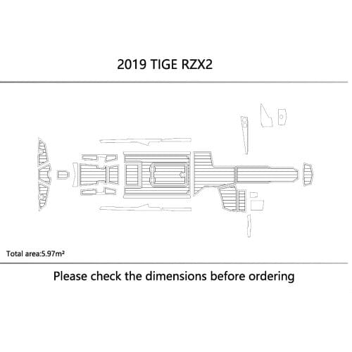 2019 TIGE ZX2 cockpit Swimming platform Non-slip mat 1/4" 6mm EVA Faux teak