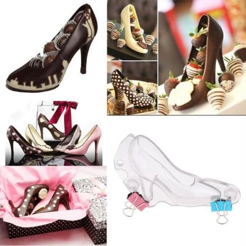 DIY 3D Chocolate Mold Plastic Mini High-heel Shoe Shape Candy Sugar Paste Mold Cake Decorating Tools Baking Mold Bakery Tools
