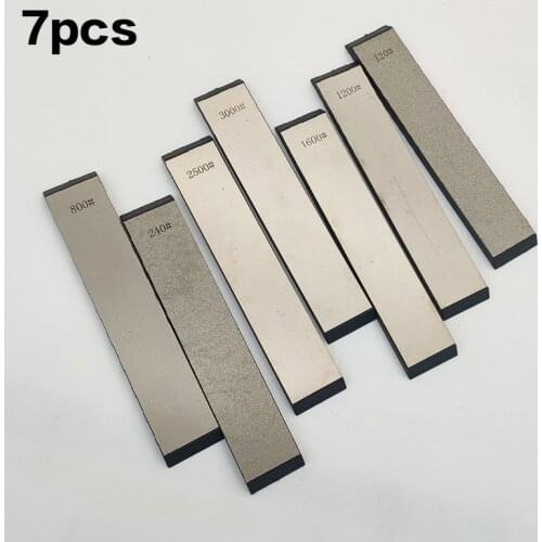 7pcs diamond whetstone for knife sharpenersharpening stone flattening stone grind fixed system knife stones Home use with base