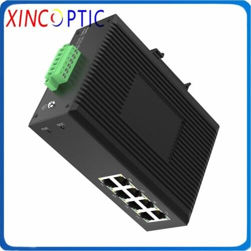 8POE 10/100/1000/Base-T 7PoE IEEE802.3af/at+1RJ45 10/100/1000M Din Rail Mount 8Port Gigabit Industrial Unmanaged POE Switch