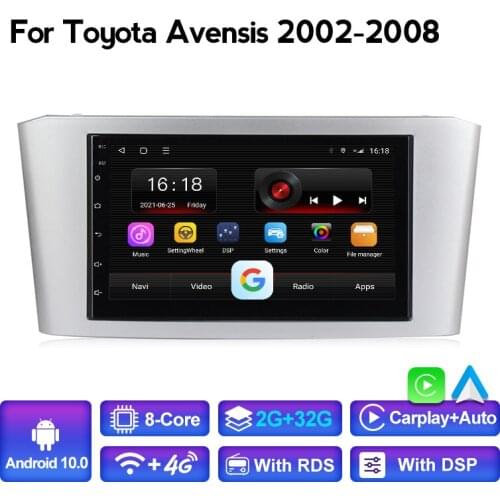 Tomostrong Android 10.0 Radio Stereo For Toyota Avensis T25 2002 2004 2005 2006 2007 2008 Wifi 4G LTE Car Multimedia Player