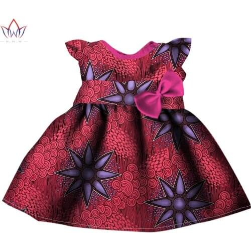 BRW Baby Girls Clothing Brand Summer Dress Style Dashiki African Print Party Sleeveless Clothing For Girls Vintage Clothes WYT42