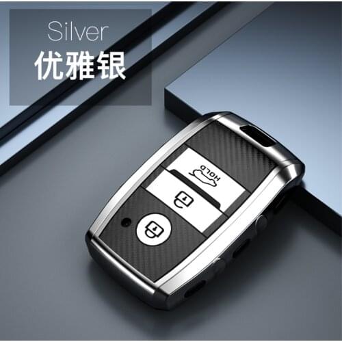 Carbon fiber TPU Car Key Cover Case For Kia Rio 3 K2 Ceed Cerato K3 Sportage 4 Picanto K5 Optima Sorento Forte Stinger Key Ring