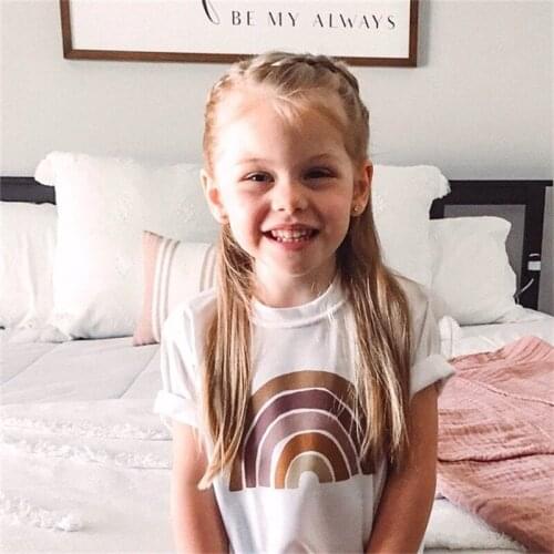 Kids Girls Boys T-shirt Summer Fashion Tees Baby Girls Clothes Children Cotton Tops Short Sleeves Boys Casual Wear 3-8 Years