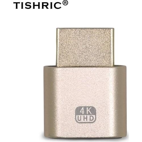 10pcs TISHRIC Monitor Emulator Virtual Display Adapter HDMI-compatible Dummy Plug Cheat For Mining PCIE Riser For Video Card