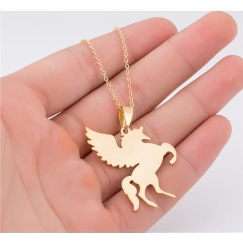 European And American Personality Flying Horse Necklace Animal Pendant Lady