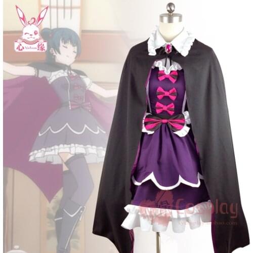 Hot Anime LoveLive!Sunshine!! cosplay Tsushima Yoshiko/Yohane cos Halloween party girls Fallen angel costume