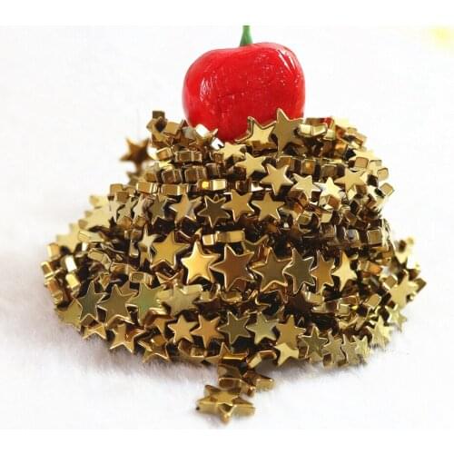 HOT gold-color hematite stone 6mm 8mm 10mm Natural fashion star shape beads loose Beads 15 inches B199