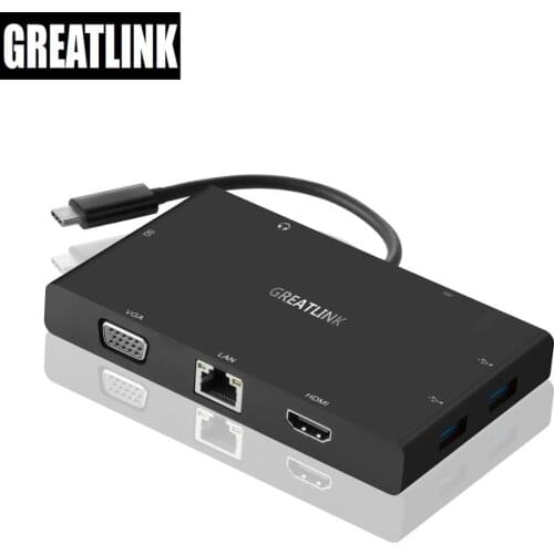 USB Type C Aux Cable HDMI To VGA Converter thunderbolt 3 USB 3.0 X2 Extension Cable RJ45 3.5MM Audio Splitter SD Slo Hub Adapter