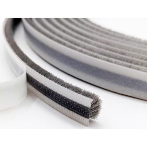 Adhesive Felt Draught Excluder Sliding Door Screen Sash Window Seals Brush Wool Pile Seals Weatherstrip 13x6mm 10m Gray