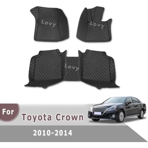 RHD Carpets For Toyota Crown 2014 2013 2012 2011 2010 Car Floor Mats Auto Interior Accessories Parts Artificial Leather Rugs