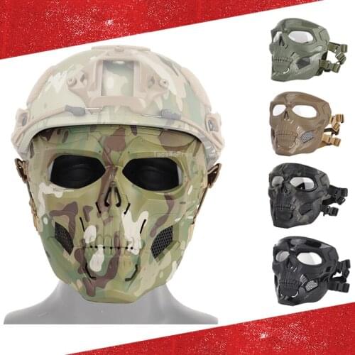 Tactical Full Face Skull Mask Breathable Hunting Shooting Protection Mask Multicam Military Combat Sports Cosplay Face Masks